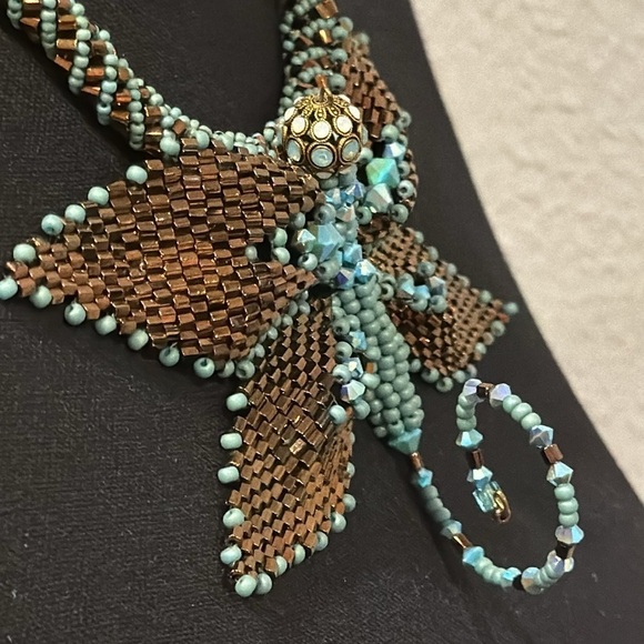 Exquisite Dragonfly RARE brand Vintage Swarovski Crystal Glass Beaded Necklace - Picture 12 of 17